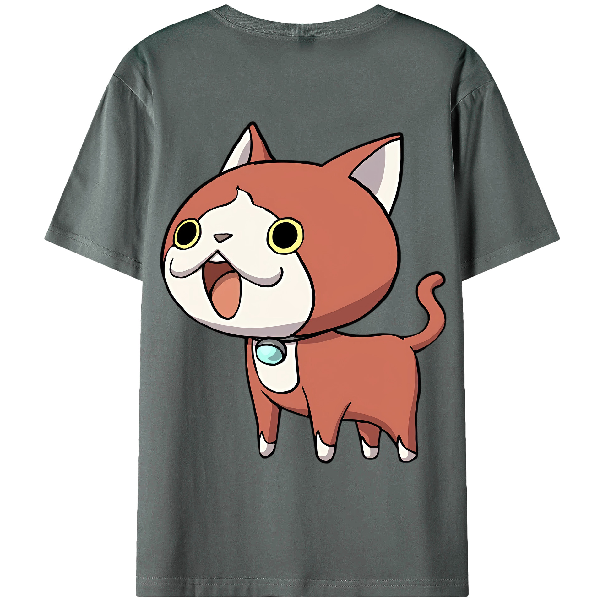 （画像用） 妖怪ウォッチ Yo-kai Watch 綿100％ メンズ半袖Tシャツ（バックプリント） 通気性